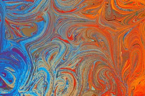 Abstract marble floral pattern texture. Traditional art of Ebru marbling.. 스톡 사진