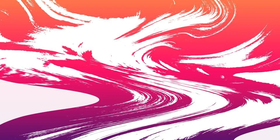 Abstract marble gradient vector background with pink orange purple swirls. Stock Illustration