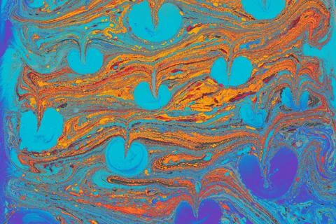 Abstract marble heart pattern texture. Traditional art of Ebru marbling. Stock Illustration