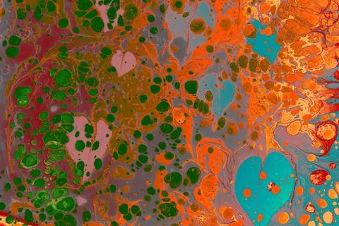 Abstract marble heart pattern texture. Traditional art of Ebru marbling. 스톡 일러스트