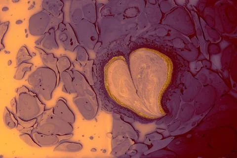 Abstract marble heart pattern texture. Traditional art of Ebru marbling Foto stock