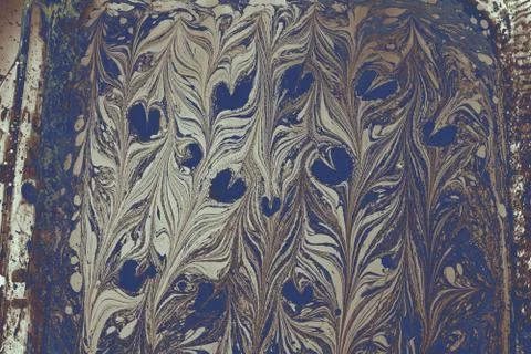 Abstract marble heart pattern texture. Traditional art of Ebru marbling. Stock Photos