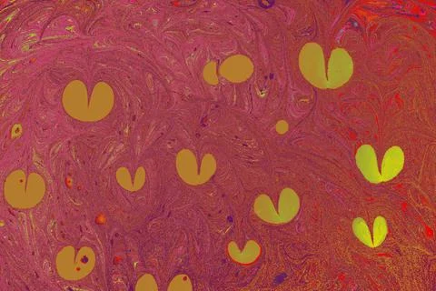 Abstract marble heart pattern texture. Traditional art of Ebru marbling. 写真素材