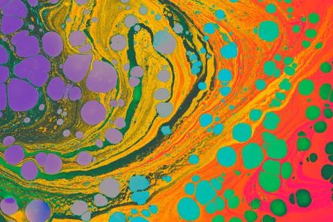 Abstract marble pattern with circle. Traditional art of Ebru marbling Stock Photos