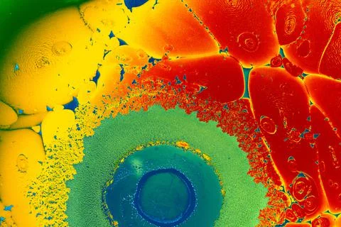 Abstract marble pattern with circle. Traditional art of Ebru marbling Stock Photos