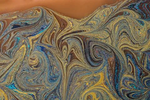 Abstract marble pattern texture. Traditional art of Ebru marbling Stock Photos
