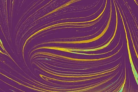 Abstract marble pattern with wavy texture. Traditional art of Ebru marbling Stock Photos