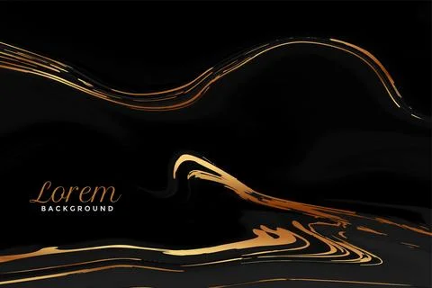 Abstract marble style black and gold texture background Stock Illustration