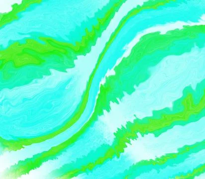 Abstract marble texture. Bright green colorful background. Digital art. Liqui Stock Illustration