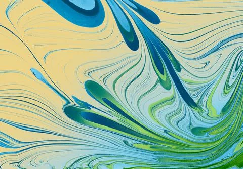 Abstract marble texture floral pattern . Traditional art of Ebru marbling Stock Illustration