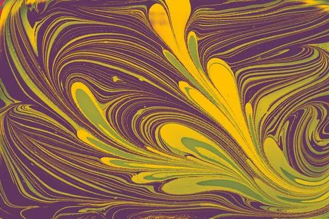 Abstract marble texture floral pattern . Traditional art of Ebru marbling Stock Illustration