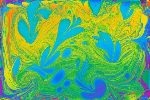 Abstract marble texture floral pattern . Traditional art of Ebru marbling Stock Illustration