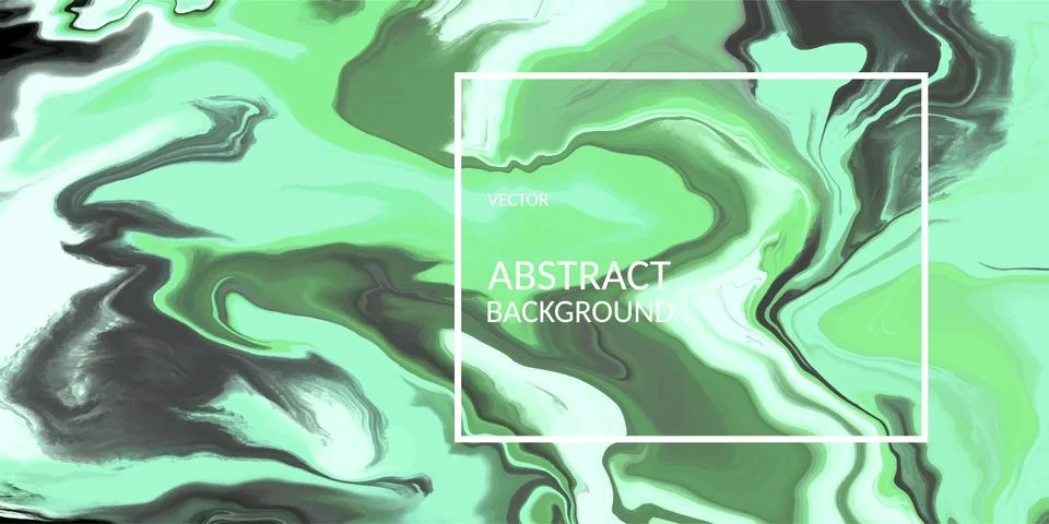 Abstract marble texture, Fluid design backgrounds.Green color painting artwork Stock Illustration