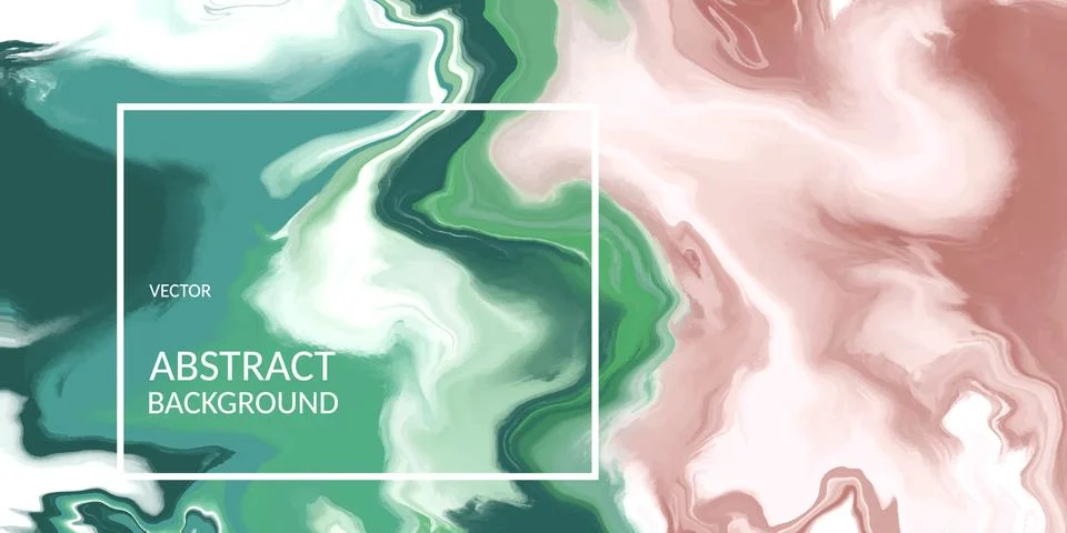 Abstract marble texture, Fluid design backgrounds.Green color painting artwork Stock Illustration