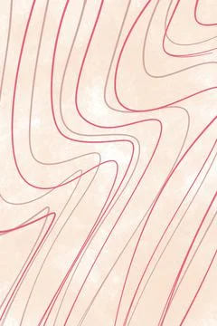 Abstract marble texture, red nude lines on beige background, minimalist wallp Stock Illustration