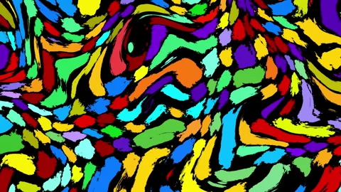 Abstract marbled acrylic paint ink painted waves painting texture colorful loop Stock Footage 337111003