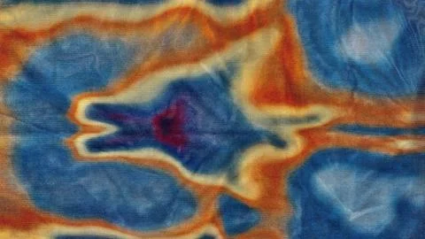 Abstract marbled macro texture reveals fiery orange vein cracking through d.. Stock Photos