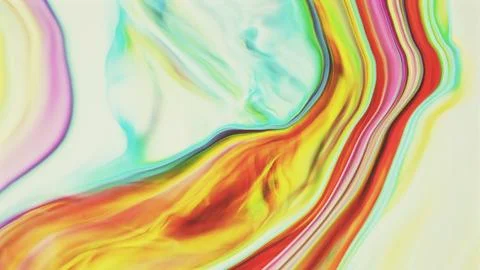 Abstract marbled waves in vibrant rainbow palette Stock Illustration