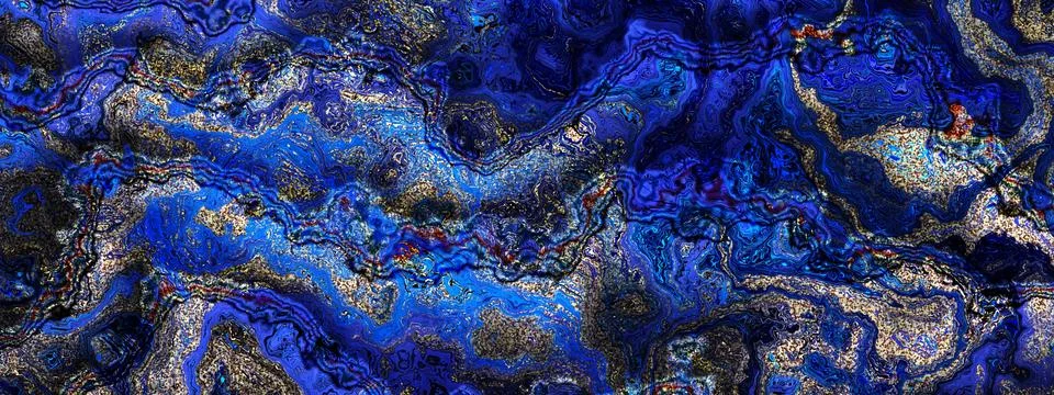 Abstract marbleized effect abstract wide background. Blue creative colors. Be 库存插图
