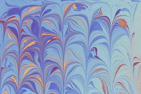 Abstract marbling floral pattern for fabric,tile design. background texture Stock Illustration