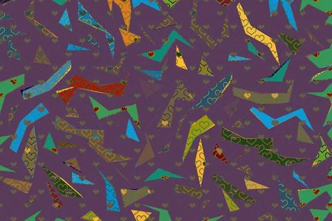 Abstract marbling heart pattern for fabric, tile design. background . Abstrac Stock Illustration