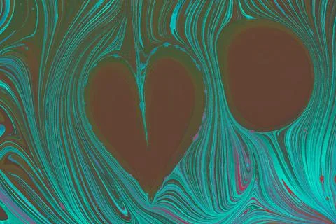 Abstract marbling heart pattern for fabric, tile design. background . Abstrac Stock Illustration