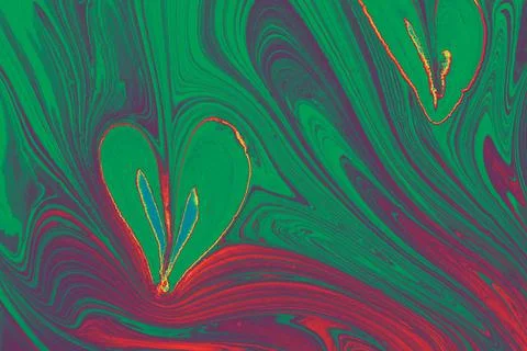 Abstract marbling heart pattern for fabric, tile design. background . Abstrac Stock Illustration