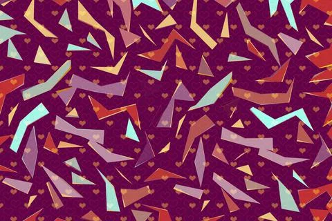 Abstract marbling heart pattern for fabric, tile design. background . Abstrac Stock Illustration