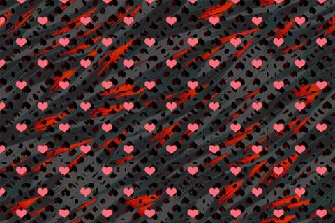 Abstract marbling heart pattern for fabric, tile design. background . Abstr.. Stock Illustration