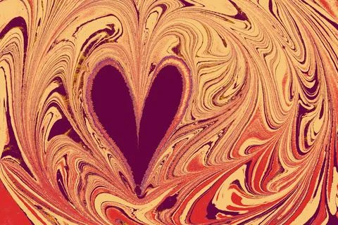 Abstract marbling heart pattern for fabric, tile design. background . Abstr.. Stock Illustration