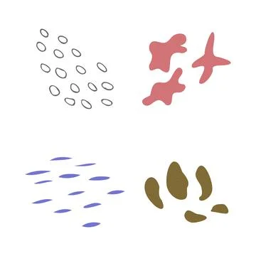 Abstract marine elements isolated in doodle style Illustrazione stock