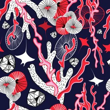 Abstract marine pattern design 스톡 일러스트