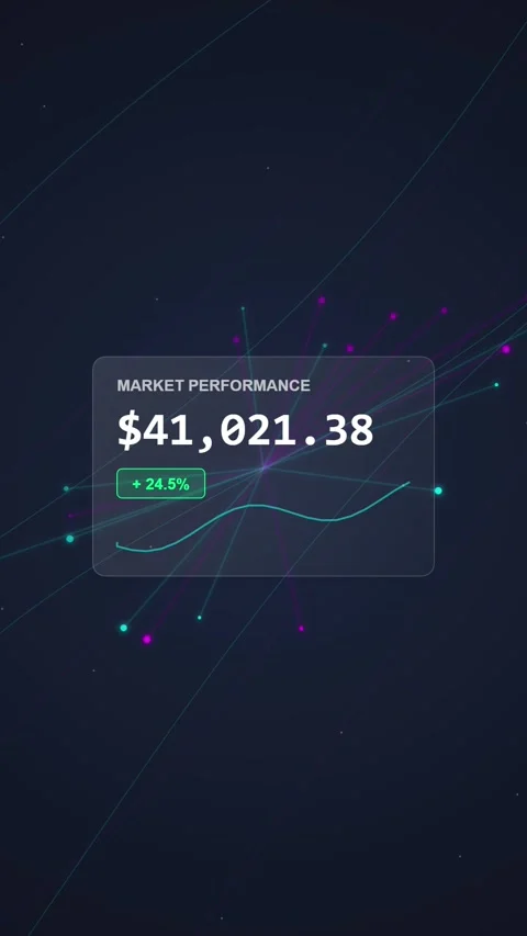 Abstract Market Performance Data Visualization with Upward Trend Stock-Footage 348815715