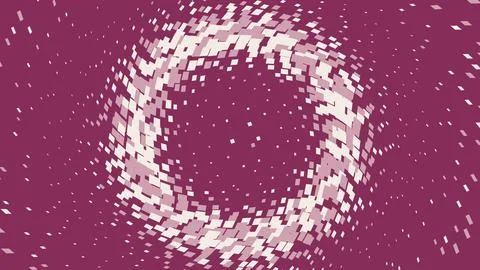Abstract maroon circle frame with pixel square particles Stock Illustration