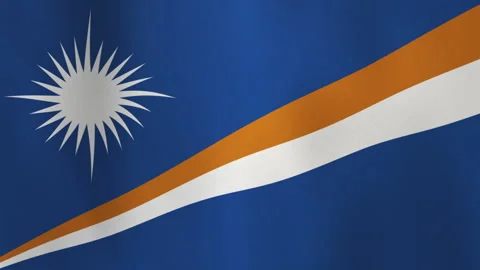 Abstract Marshall Islands Flag Wavy Motion Background with Seamless Animation Stock Footage 307610405