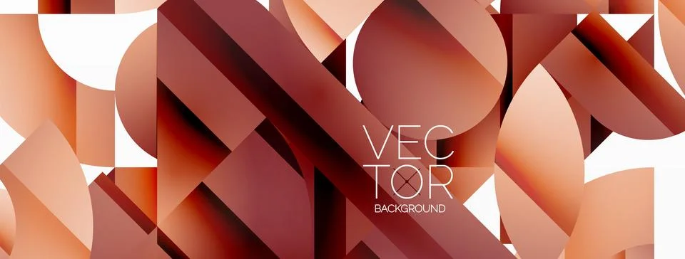 Abstract masterpiece formed by delicate interplay of circles, squares, and Stock Illustration