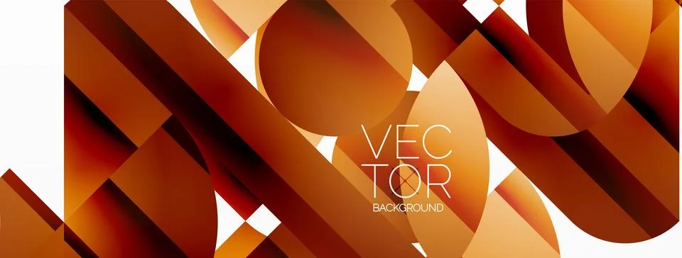 Abstract masterpiece formed by delicate interplay of circles, squares, and Stock Illustration