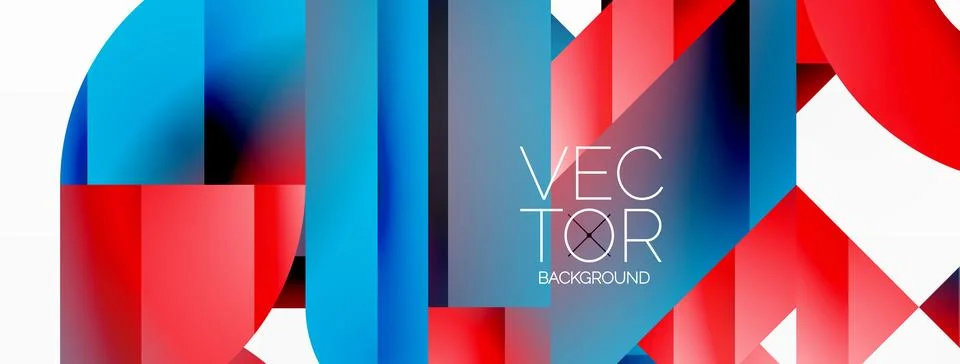 Abstract masterpiece formed by delicate interplay of circles, squares, and Stock Illustration