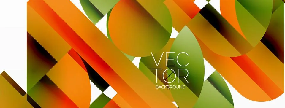 Abstract masterpiece formed by delicate interplay of circles, squares, and Stock Illustration