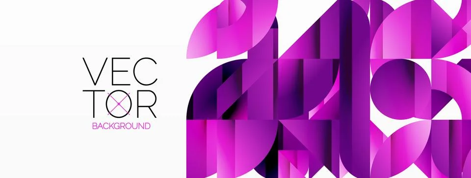 Abstract masterpiece formed by delicate interplay of circles, squares, and Stock Illustration