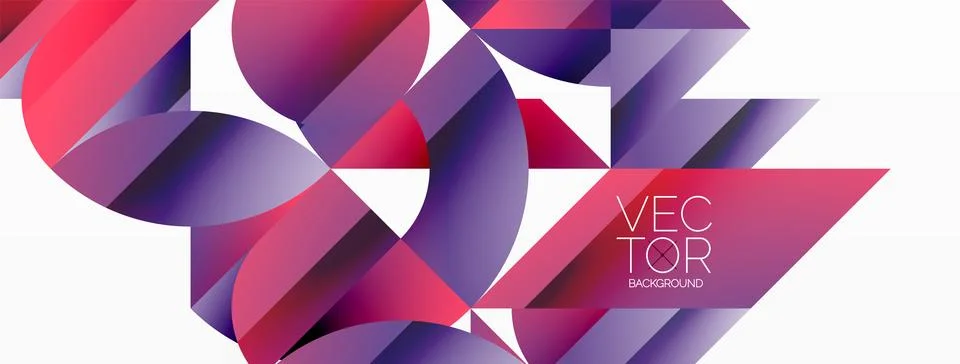 Abstract masterpiece formed by delicate interplay of circles, squares, and Stock Illustration