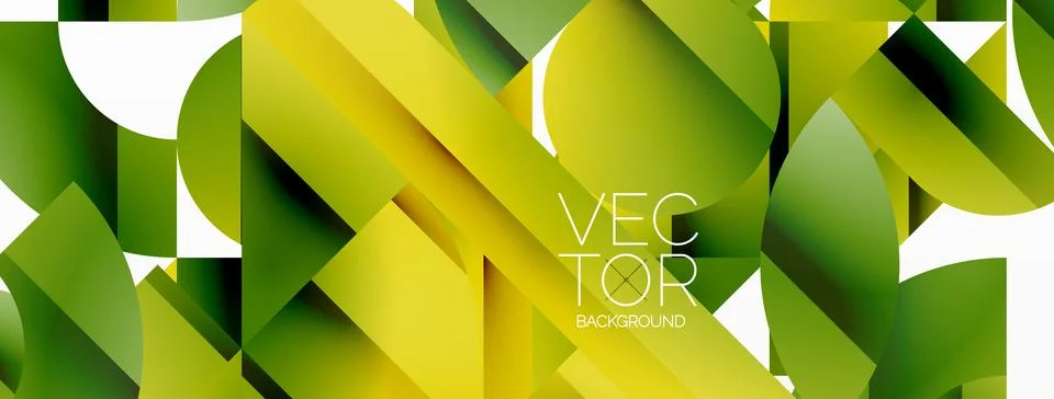 Abstract masterpiece formed by delicate interplay of circles, squares, and Stock Illustration