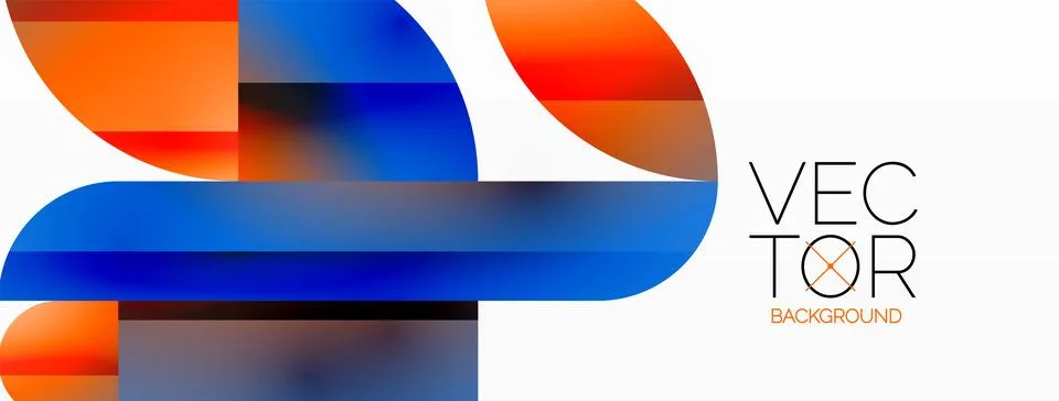Abstract masterpiece formed by delicate interplay of circles, squares, and Stock Illustration