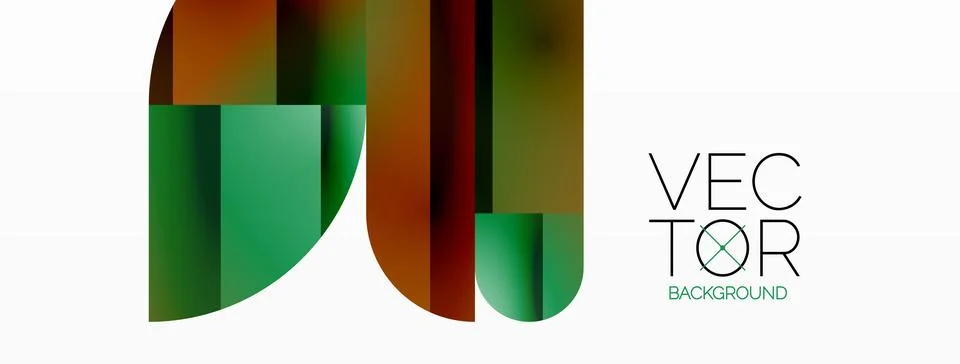 Abstract masterpiece formed by delicate interplay of circles, squares, and Stock Illustration