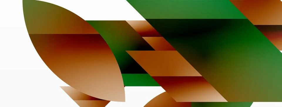 Abstract masterpiece formed by delicate interplay of circles, squares, and Stock Illustration