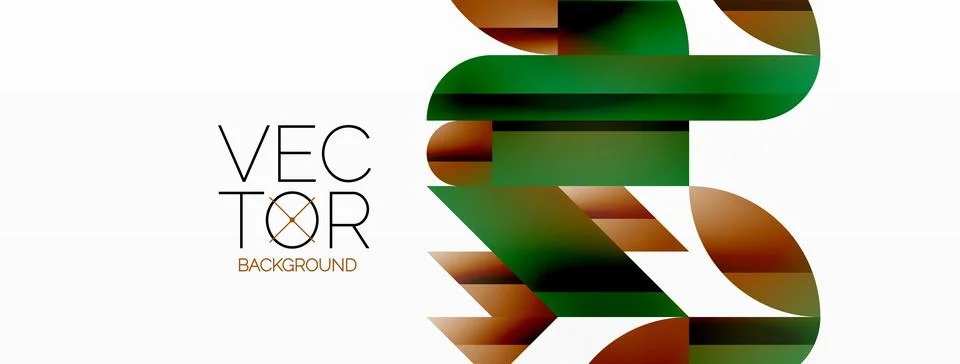 Abstract masterpiece formed by delicate interplay of circles, squares, and Stock Illustration