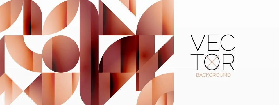 Abstract masterpiece formed by delicate interplay of circles, squares, and Stock Illustration