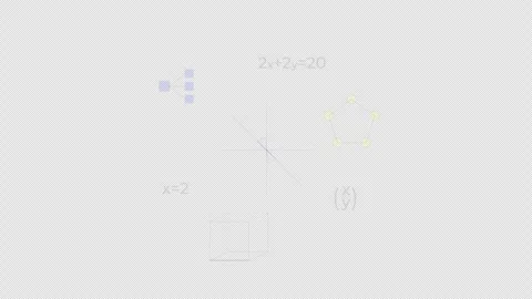 Abstract math and geometry appearing 2D animation Stock Footage 312033398