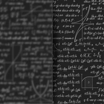 Abstract math background behind matt glass banner Stock Illustration