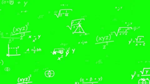 Abstract Math Formulas and Equations on Green Screen Background Stock Footage 347922704